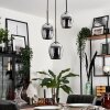 VEVINO Pendant Light - glass chrome, Smoke-coloured, 3-light sources