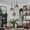 VEVINO Pendant Light - glass chrome, clear, Smoke-coloured, 3-light sources