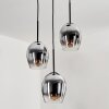 VEVINO Pendant Light - glass chrome, clear, Smoke-coloured, 3-light sources