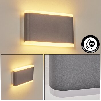 GRUDE Outdoor Wall Light LED anthracite, 2-light sources