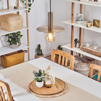 MANO Pendant Light brass, black, 1-light source