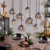 KOYOTO Pendant Light - glass clear, Smoke-coloured, 8-light sources