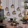 KOYOTO Pendant Light - glass clear, Smoke-coloured, 6-light sources