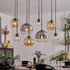 KOYOTO Pendant Light - glass Amber, chrome, clear, Smoke-coloured, 8-light sources