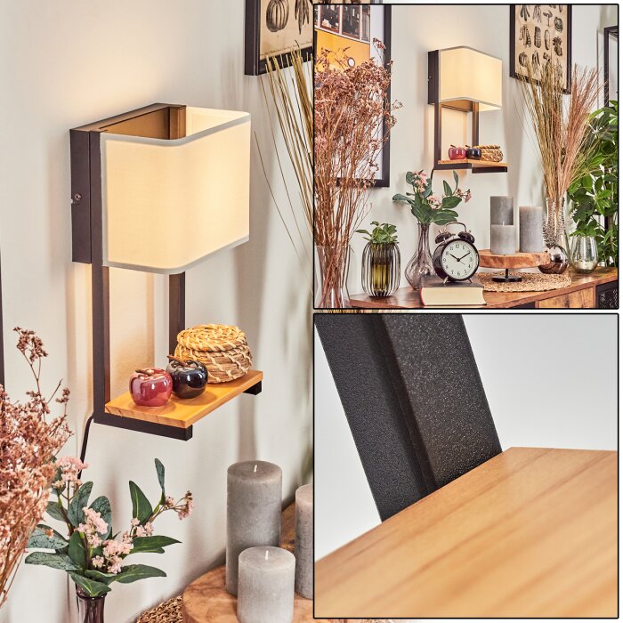 BONIGEN Wall Light LED Ecru, black, 1-light source