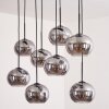 APEDO Pendant Light - glass Smoke-coloured, 8-light sources