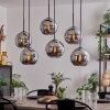 KOYOTO Pendant Light - glass chrome, Smoke-coloured, 6-light sources