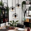 LAUDEN Pendant Light - glass chrome, clear, Smoke-coloured, 3-light sources