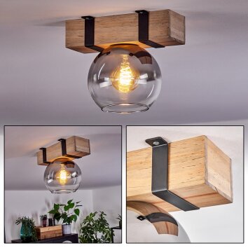 MONTGOMERY Ceiling Light - glass Ecru, black, 1-light source