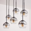 KOYOTO Pendant Light - glass clear, Smoke-coloured, 6-light sources