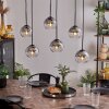 KOYOTO Pendant Light - glass chrome, clear, Smoke-coloured, 6-light sources