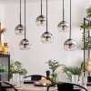 KOYOTO Pendant Light - glass chrome, clear, Smoke-coloured, 6-light sources