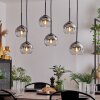 KOYOTO Pendant Light - glass chrome, clear, Smoke-coloured, 6-light sources
