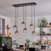 KOYOTO Pendant Light - glass chrome, clear, Smoke-coloured, 6-light sources