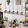 APEDO Pendant Light - glass clear, Smoke-coloured, 5-light sources