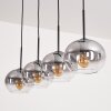 APEDO Pendant Light - glass clear, Smoke-coloured, 4-light sources