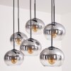 APEDO Pendant Light - glass clear, Smoke-coloured, 6-light sources
