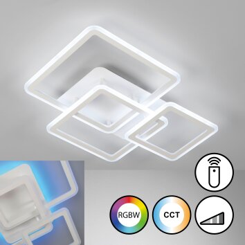 Fischer & Honsel GELDER Ceiling Light LED white, 1-light source, Remote control, Colour changer