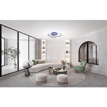 Fischer & Honsel GELDER Ceiling Light LED black, 1-light source, Remote control, Colour changer