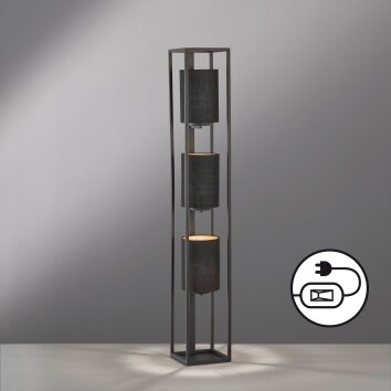 Fischer & Honsel SPENZER Floor Lamp black, 3-light sources