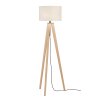 Fischer & Honsel SHINE-WOOD Floor Lamp Ecru, black, 3-light sources