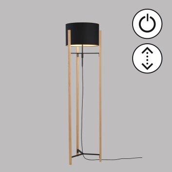 Fischer & Honsel SHINE-WOOD Floor Lamp Ecru, black, 3-light sources