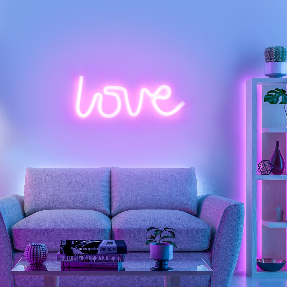 Leuchten-Direkt NEON-LOVE decorative light LED pink, 1-light source