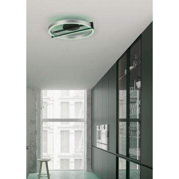 Trio THOMPSON Ceiling Light LED brushed aluminium, 1-light source, Remote control, Colour changer