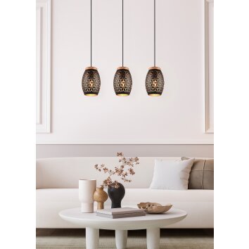 Reality BIDAR Pendant Light gold, Ecru, black, 3-light sources