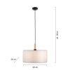 JUST LIGHT GERDA SOFIE Pendant Light Ecru, black, 1-light source