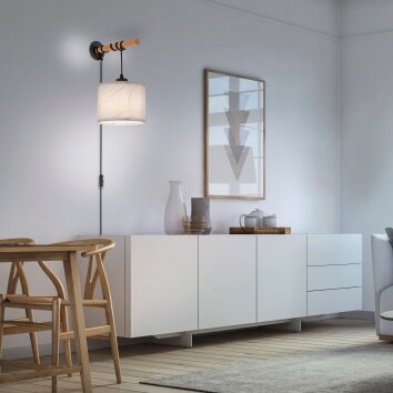 Leuchten-Direkt GREEN SOFIE Wall Light Ecru, black, 1-light source