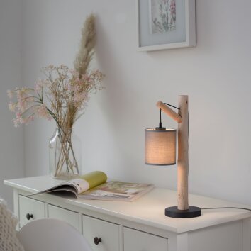 JUST LIGHT GERDA TRIBU Table lamp Ecru, black, 1-light source