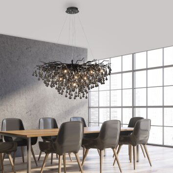 Paul Neuhaus ICICLE chandelier black, 10-light sources