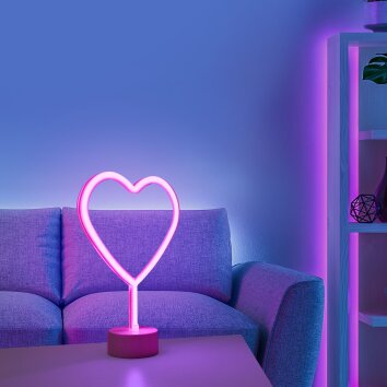 Leuchten-Direkt NEON-HERZ decorative light LED pink, 1-light source