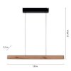Paul Neuhaus PURE E-MOTION Pendant Light LED Wood like finish, black, 1-light source, Remote control