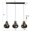DENT Pendant Light anthracite, 3-light sources