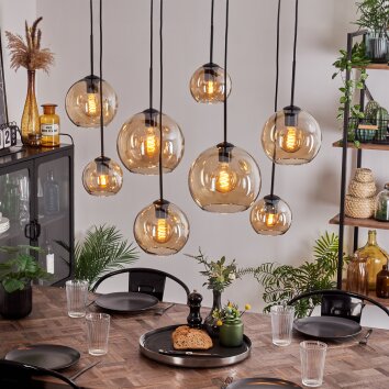 KOYOTO Pendant Light - glass Amber, clear, 8-light sources