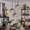 APEDO Pendant Light - glass clear, Smoke-coloured, 3-light sources