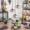 APEDO Pendant Light - glass clear, Smoke-coloured, 3-light sources