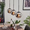 GASTOR Pendant Light - glass chrome, Smoke-coloured, 3-light sources