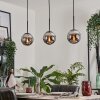 GASTOR Pendant Light - glass chrome, Smoke-coloured, 3-light sources
