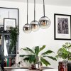 GASTOR Pendant Light - glass chrome, clear, Smoke-coloured, 3-light sources