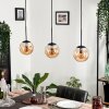 GASTOR Pendant Light - glass Amber, 3-light sources