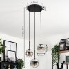 GASTOR Pendant Light - glass chrome, clear, Smoke-coloured, 3-light sources