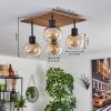 VOUHET Ceiling Light brown, Wood like finish, black, 4-light sources