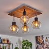 VOUHET Ceiling Light brown, Wood like finish, black, 4-light sources
