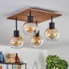 VOUHET Ceiling Light brown, Wood like finish, black, 4-light sources
