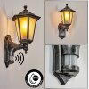 LORIA Outdoor Wall Light black, silver, 1-light source, Motion sensor