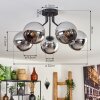 KOYOTO Ceiling Light - glass chrome, Smoke-coloured, 5-light sources