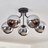 KOYOTO Ceiling Light - glass chrome, Smoke-coloured, 5-light sources
